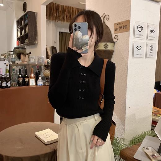 【YW】无忧购韩系小清新翻领百搭修身软糯毛衣1230（截单后7天发货)25年清仓捡漏 商品图5