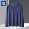 14LP3700114LP37001【仿丝光】罗蒙春秋男士提花领polo衫男长袖t恤男商务男士polo衫长袖 商品缩略图0