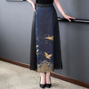 KQL353H9328复古国风瑞鹤中式开叉半身裙百搭裙 商品缩略图1