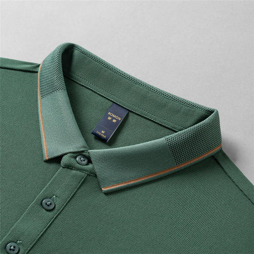 【福利款】罗蒙春秋男士仿丝光polo衫男长袖t恤男商务男士polo衫长袖 商品图9