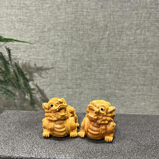 貔貅（对）°黄杨木小摆件 商品图0