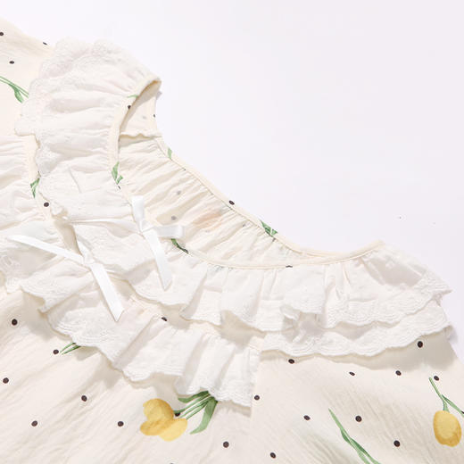 都市丽人好睡好眠春夏睡衣女软绵绵家居服薄款短袖短裤女士软绵绵套装LH42E5 商品图5