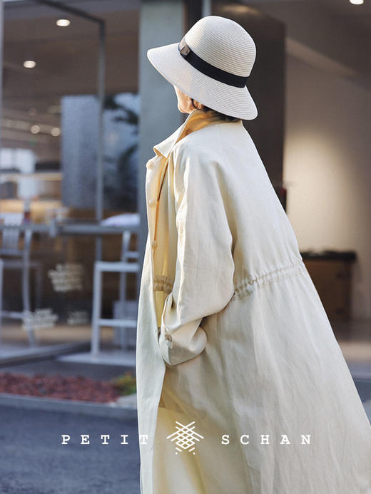 PETIT SCHAN小闪 CLO#208 confidant 知己 棉麻阔型法式长款风衣 商品图1