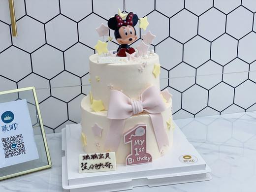 米妮蝴蝶结翻糖周岁蛋糕（数字1可更改，请备注） 商品图2