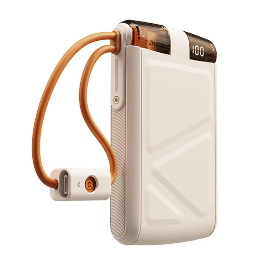 i-mu幻响S3 pro移动电源22.5w快充充电宝10000mAh充电聚合物电芯白色轻薄便携大容量液晶显示适用于小米苹果 商品图1