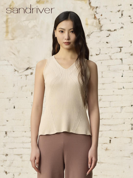 精梳棉低领无袖背心SJS96W037N 商品图0