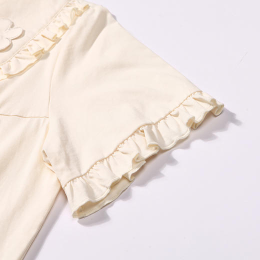 都市丽人亲情蜜语舒适外出春夏睡衣女凉感无尘棉家居服薄款短袖裙女士睡裙LH46C2 商品图12