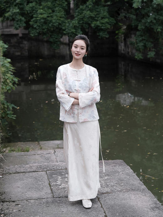 微瑕秒杀| 盛唐牡丹 | 真丝绡如意湖亭手推绣外套正反两面穿 [特价品](特殊商品不退不换) 商品图5