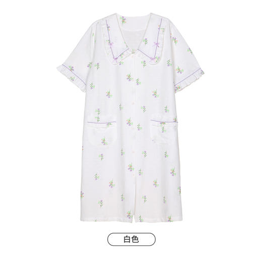 都市丽人生活家居春夏睡衣女软绵绵家居服薄款短袖裙女士软绵绵睡裙LH46C5 商品图7