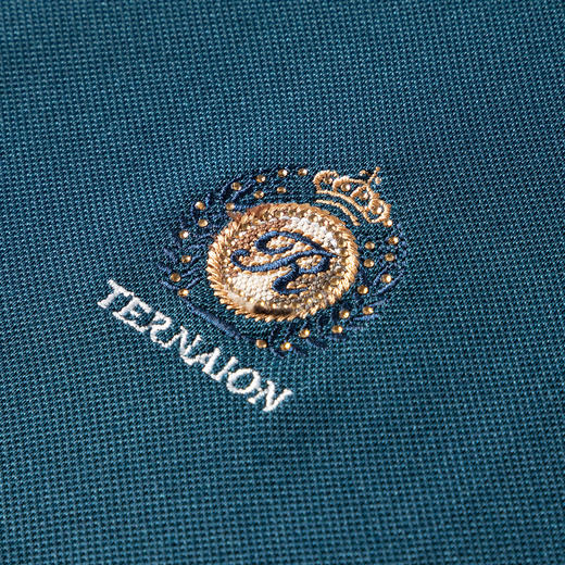 【桑蚕丝混纺】罗蒙春秋男士绣花胸标polo衫男长袖t恤男舒适长袖上衣男 商品图11