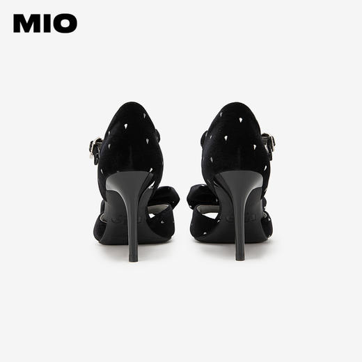 MIO米奥夏季高跟时装凉鞋蝴蝶结优雅显高时髦通勤凉鞋女鞋M243141202 商品图4