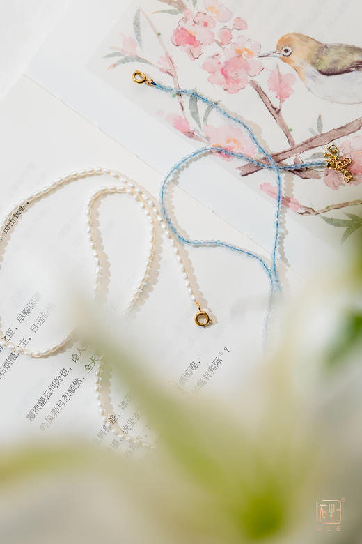 天然海蓝宝巴洛克米珠星座香氛款项链 商品图8