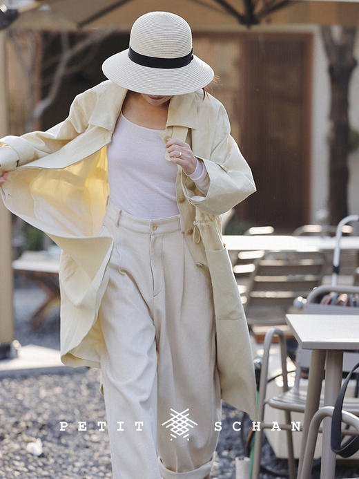 PETIT SCHAN小闪 CLO#208 confidant 知己 棉麻阔型法式长款风衣 商品图0