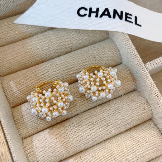 设计师唯美法式纯手工小米珠子耳环 商品图3