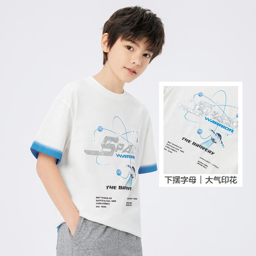 巴拉巴拉儿童短袖夏装打底衫男童t恤中大童运动印花渐变上衣凉感 商品图3
