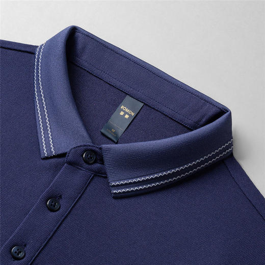 14LP3700114LP37001【仿丝光】罗蒙春秋男士提花领polo衫男长袖t恤男商务男士polo衫长袖 商品图4