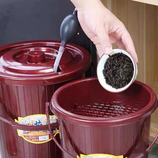 圆形茶渣桶 1个 茶盘排水桶茶台下水垃圾桶功夫茶具配件开盖隔渣茶水桶 商品图4