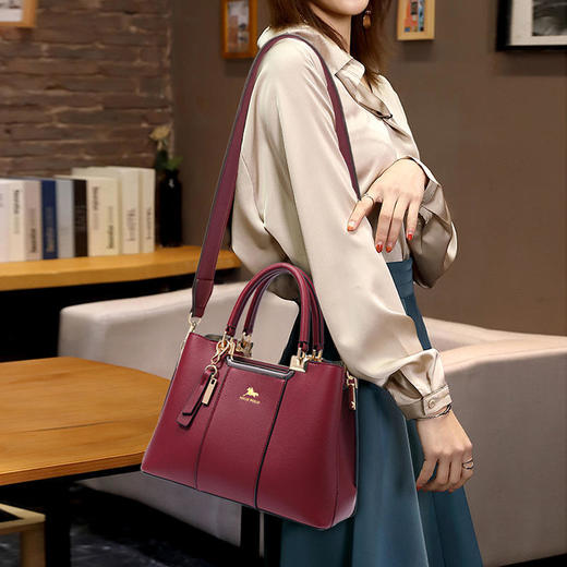 ALBB-女包轻奢品牌真皮新款时尚大气中年女士包包手提包 商品图2