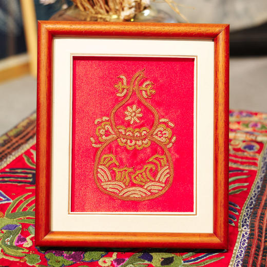 深山集市国潮民族风马尾绣葫芦装饰画 商品图0