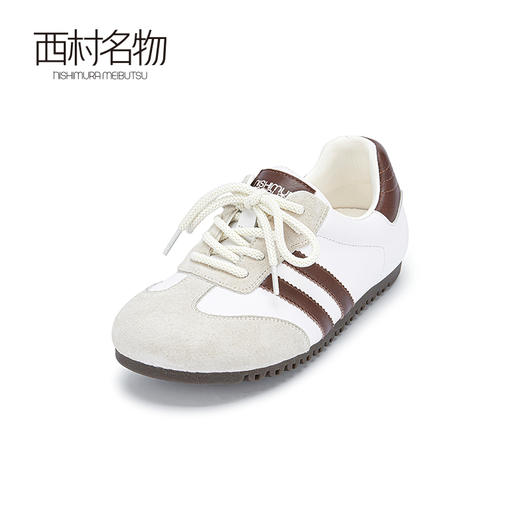 西村名物2024春季新品轻盈慢跑鞋真皮时尚休闲德训鞋女鞋X24AM11381 商品图1