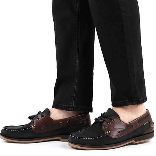 限时特价——葡萄牙原产经典舒适男士游艇鞋休闲鞋MAGELLAN麦哲伦-棕色/蓝黑色(一脚蹬款式） 商品图7