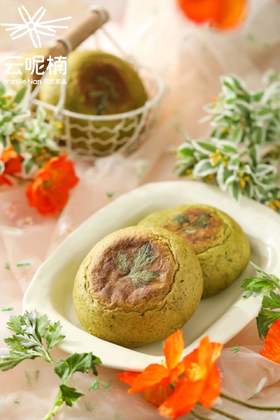 艾草肉松麻薯包