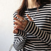 【79/2件】【立体撞色条纹T恤】春夏新品条纹T恤小衫  单穿打底百搭条纹视觉显瘦上衣 商品缩略图0