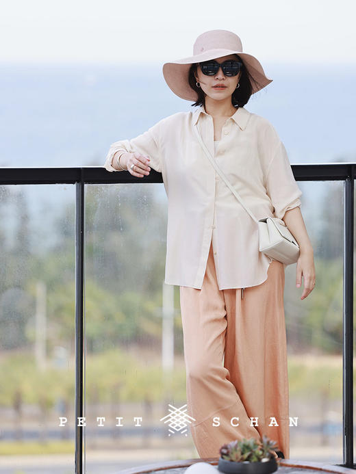 PETIT SCHAN小闪  CLO#263 Orange Sincerity 橙意 日本进口醋酸面料高腰微锥型长裤 商品图4