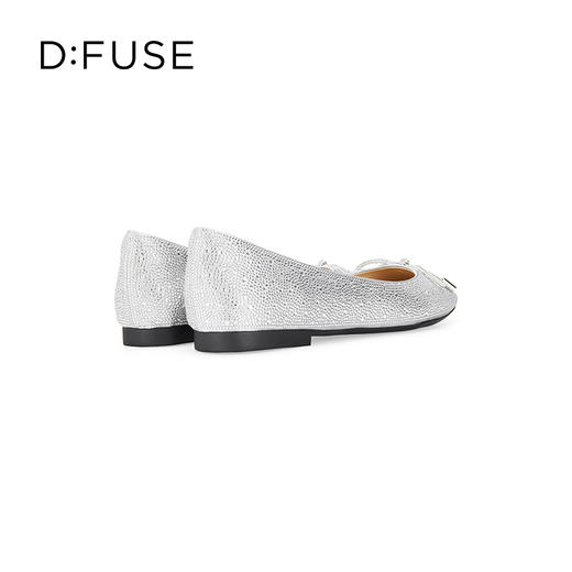 Dfuse迪芙斯春季新款银色布闪钻平底芭蕾单鞋DF41111067 商品图5