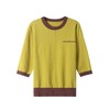 101-08156洋气漂亮小衫2024年春夏薄款针织衫女中袖t恤七分袖打底上衣拼色 商品缩略图4