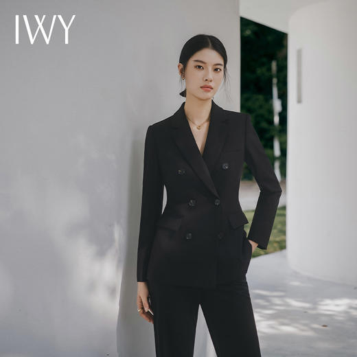 IWY/黑色西装套装裤装通勤上班正式场合服装公务员面试西服C14212+P34212 商品图2
