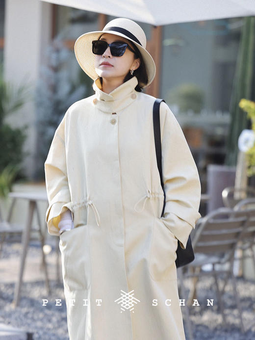 PETIT SCHAN小闪 CLO#208 confidant 知己 棉麻阔型法式长款风衣 商品图3