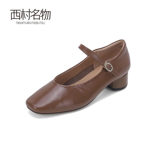 西村名物2024春季新款软底舒适法式气质真皮玛丽珍鞋仙女鞋X24AE10521 商品图1