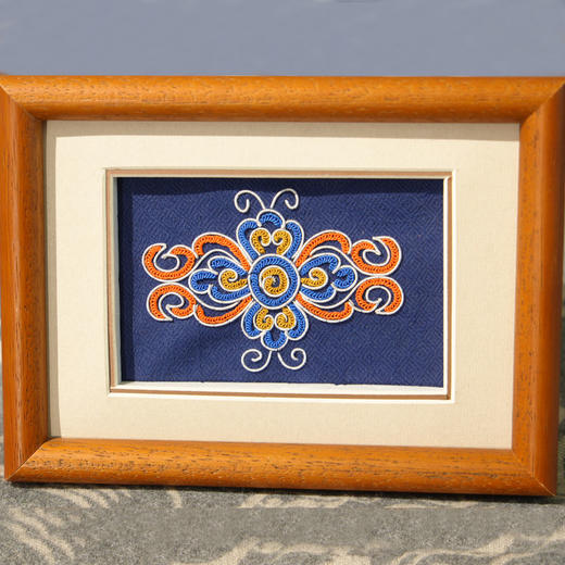 深山集市国潮民族风手工刺绣马尾绣生命花装饰画 商品图2