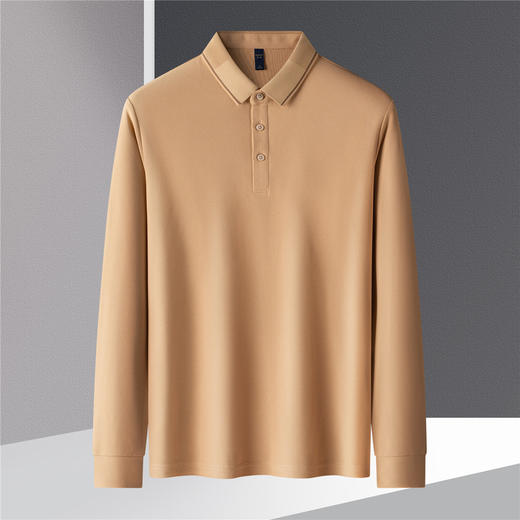 【福利款】罗蒙春秋男士仿丝光polo衫男长袖t恤男商务男士polo衫长袖 商品图6