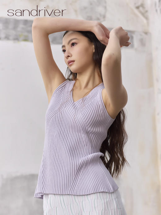 精梳棉低领无袖背心SJS96W037N 商品图3