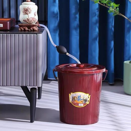 圆形茶渣桶 1个 茶盘排水桶茶台下水垃圾桶功夫茶具配件开盖隔渣茶水桶 商品图3