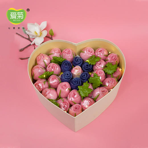 【爱菊花馍】玫瑰礼盒(8寸)米白色盒 商品图0