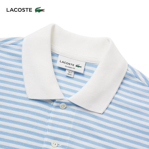 Lacoste法国鳄鱼男士新款时尚条纹短袖POLO衫PH9753-98 商品图3