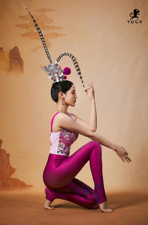 【现货秒发】壁虎瑜伽【紫烟梦云-套装】限量款印花瑜伽套装（可拆卸胸垫） 商品图4