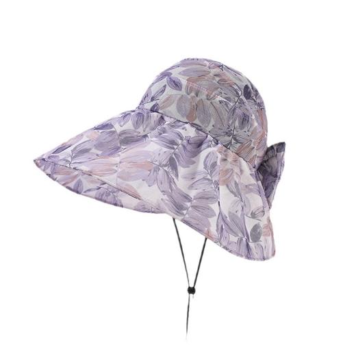 女神优雅花布大沿空顶帽，休闲防紫外线遮阳帽韩版防晒帽JC 商品图3