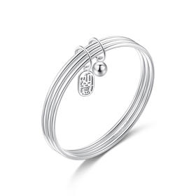 【如意铃铛足银手镯】