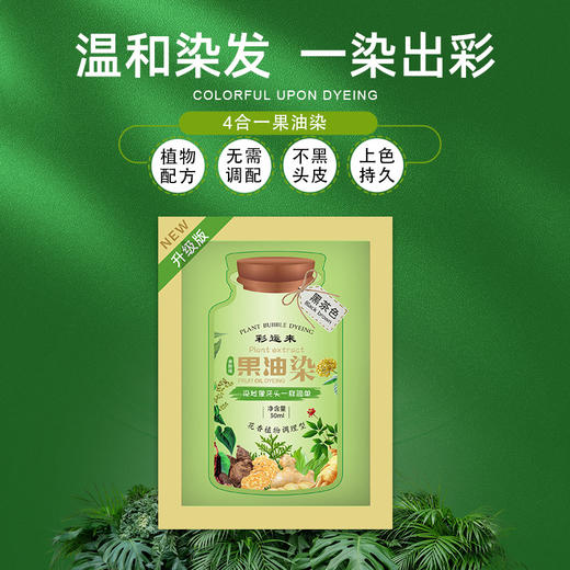 彩运来抖音同款袋装正品泡泡染发剂植物配方家用染发膏不沾头皮 商品图2