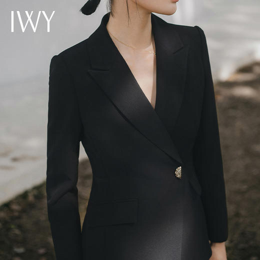 IWY/黑色高端西装套装女秋季职业装气质女神范主持人正装裤C14115+P34115 商品图4