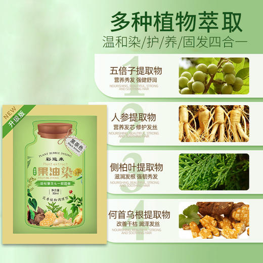 彩运来抖音同款袋装正品泡泡染发剂植物配方家用染发膏不沾头皮 商品图1