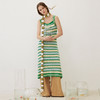 谜底针织连衣裙无袖女2024春季新款条纹修身吊带裙长裙241MZ0332 商品缩略图1