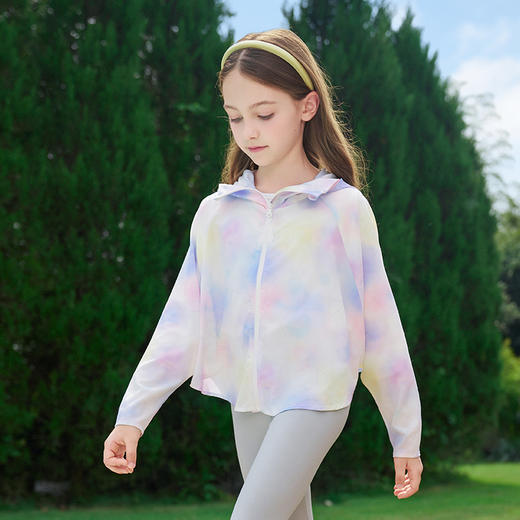 mettekids女童皮肤衣2024夏季新款冰丝透气童装儿童彩色渐变外套 商品图3