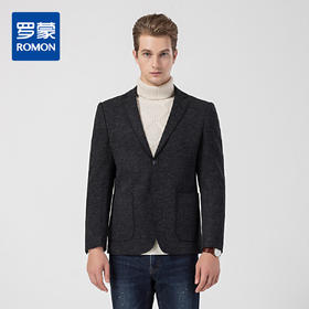 罗蒙秋冬男装小西装外套男士商务休闲磨毛单西服爸爸装西服外套