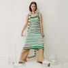谜底针织连衣裙无袖女2024春季新款条纹修身吊带裙长裙241MZ0332 商品缩略图0