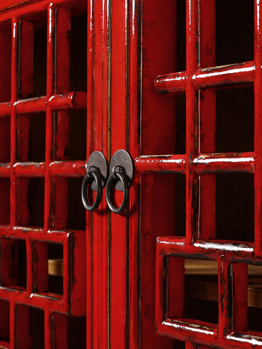 新中式仿古典家具实木红色漆衣柜衣橱现代喜字储物卧室柜太阳柜 商品图2